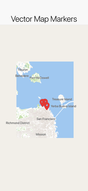 Markers drawn with the default Material map pin
