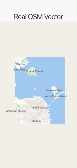 The pure-vector MapView rendering OpenStreetMap data